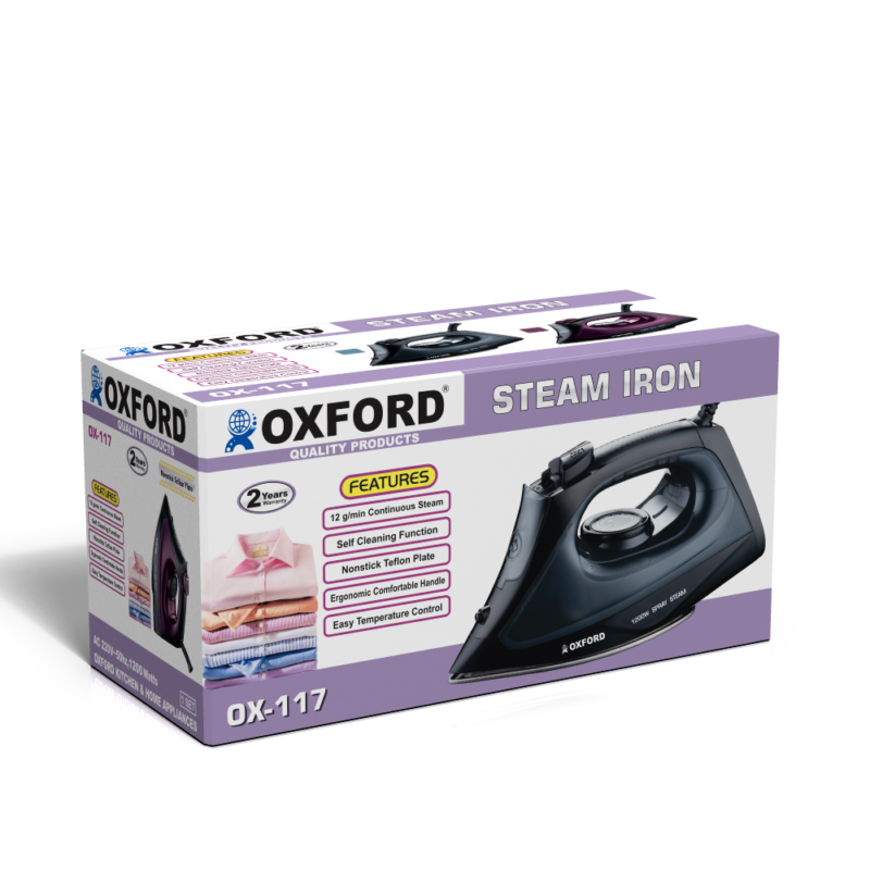 Oxford OX-117 steam iron black limited time offer